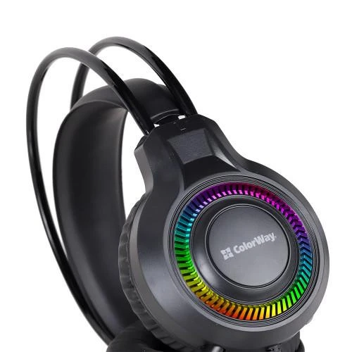 Навушники з мікрофоном ColorWay GlowCore RGB Black (CW-HPG02BK) (UA)