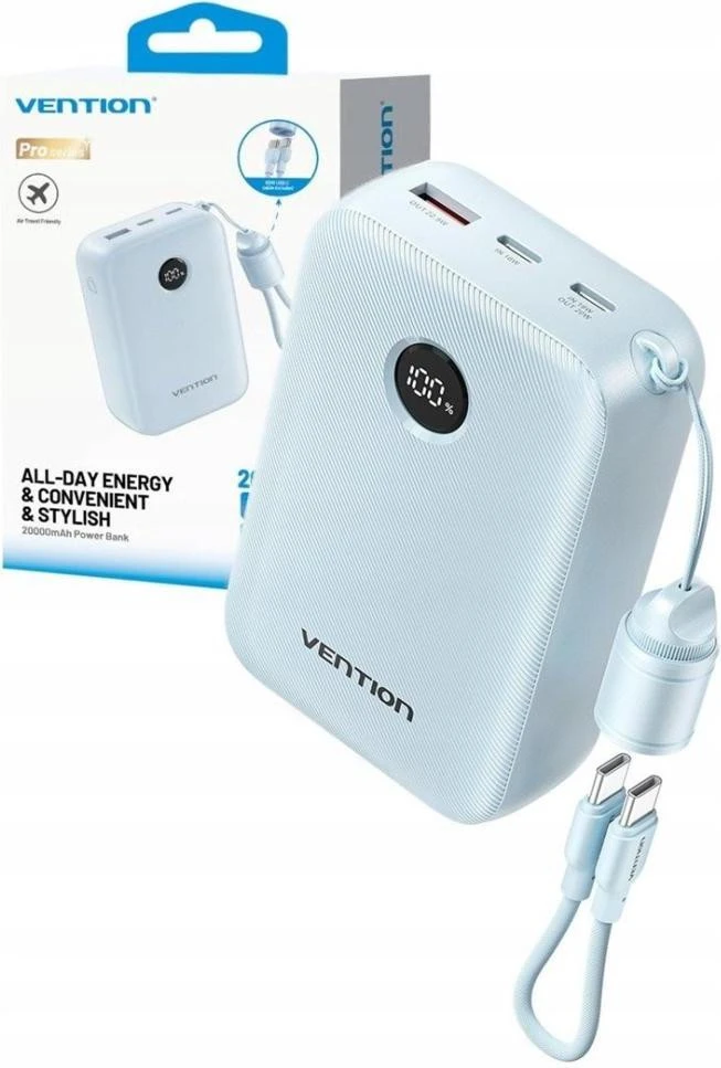 Мобильная батарея Vention 10000mAh 22.5W Blue (FKBL0-C) (UA)