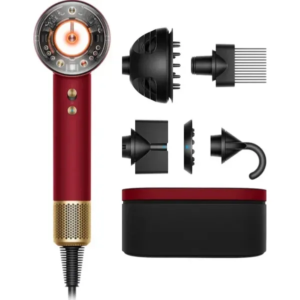 Фен Dyson Supersonic Nural Straight+Wavy Red Velvet/Gold (493117-01) EU