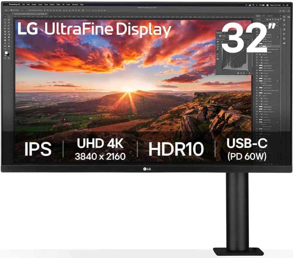 Монітор LG 32 UHD 4K Ergo IPS Monitor USB-C Black (32UN880K-B) (UA)