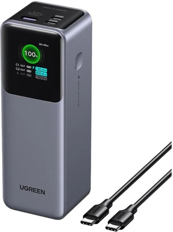 Мобильная батарея UGREEN PB722 25000mAh 200W Gray