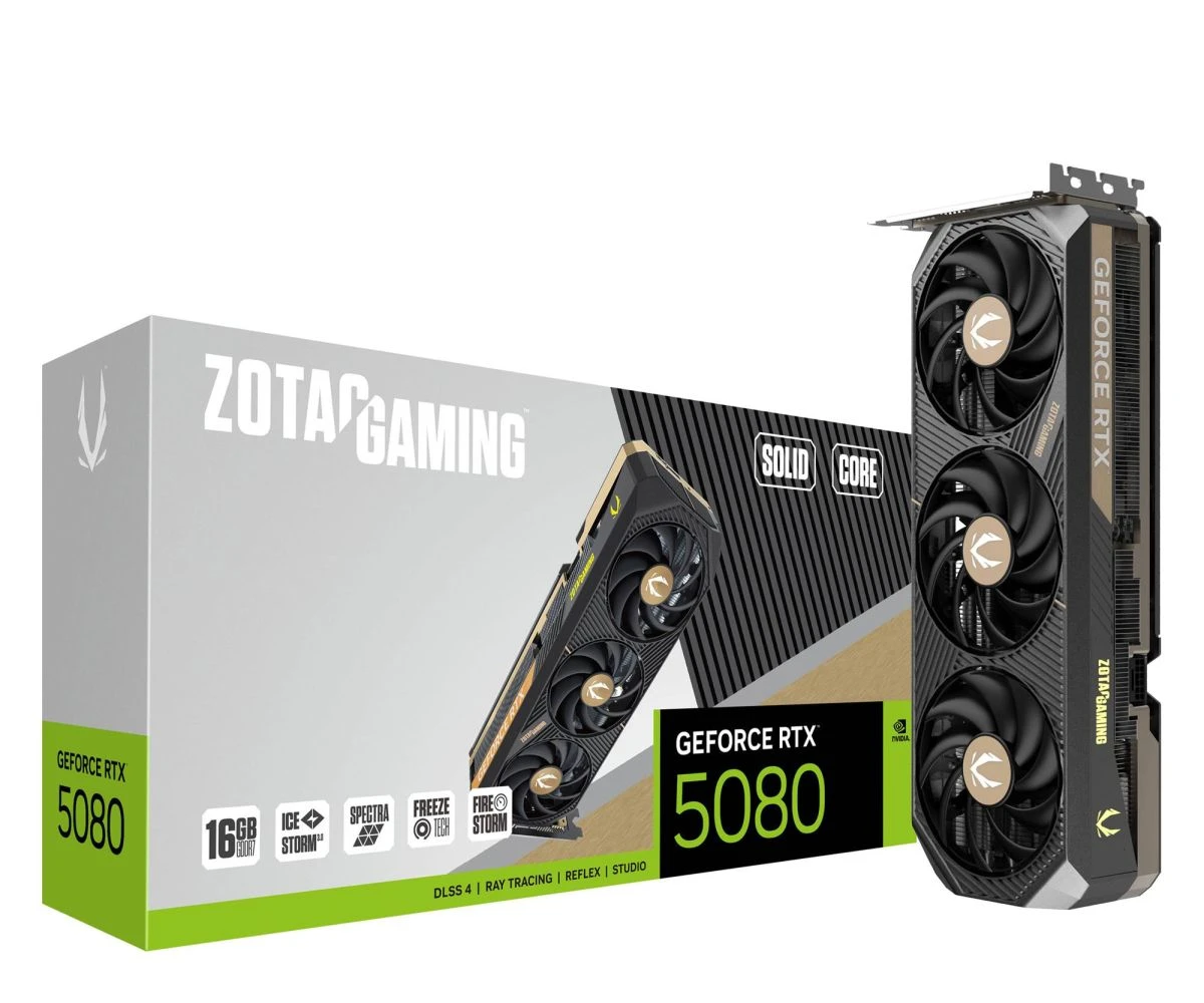 Відеокарта Zotac GeForce RTX 5080 Solid Core 16GB GDDR7 DLSS4 (ZT-B50800D2-10P) EU