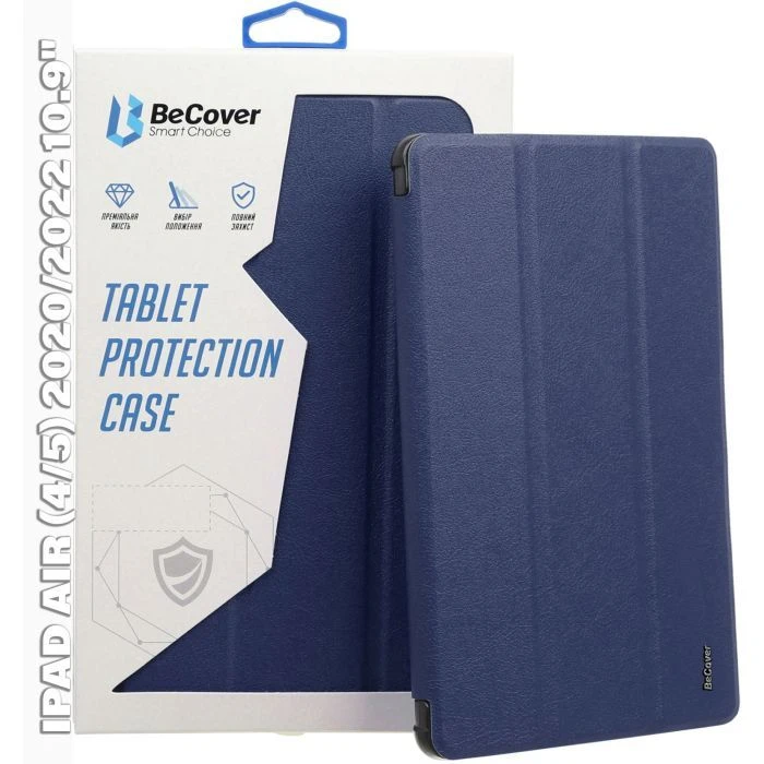 Чехол для планшета BeCover Tri Fold Hard Apple iPad Air (4/5) 2020/2022 10.9 Deep Blue (711128) (UA)