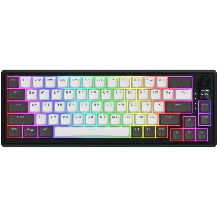Клавіатура Hator Skyfall 65 Pro Aurum Vanila Silent RGB Wireless/Bluetooth/USB UA Grey/Black (HTK4160UA) (UA)