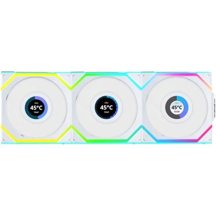 Вентилятор Lian Li Uni Fan SL Wireless LCD 120 з контролером White 3-Pack (G99.12SLLCD1W3W.00) (UA)