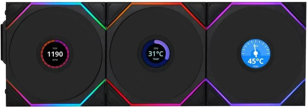Вентилятор Lian Li Uni Fan TL120 LCD Wireless 3-pack Black (G99.12TLLCD1W3B.00) (UA)
