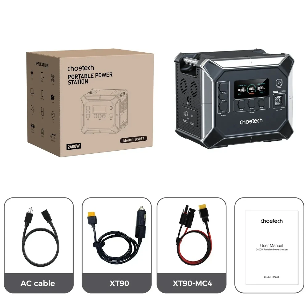 Зарядная станция Choetech BS067 2048Wh, 2400W (BS067-EU-BKSL)_OEM (UA)