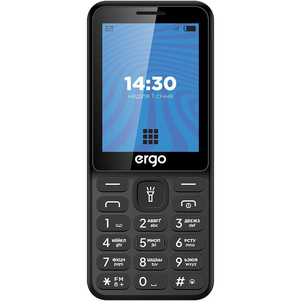 Телефон ERGO E284 Black (UA)