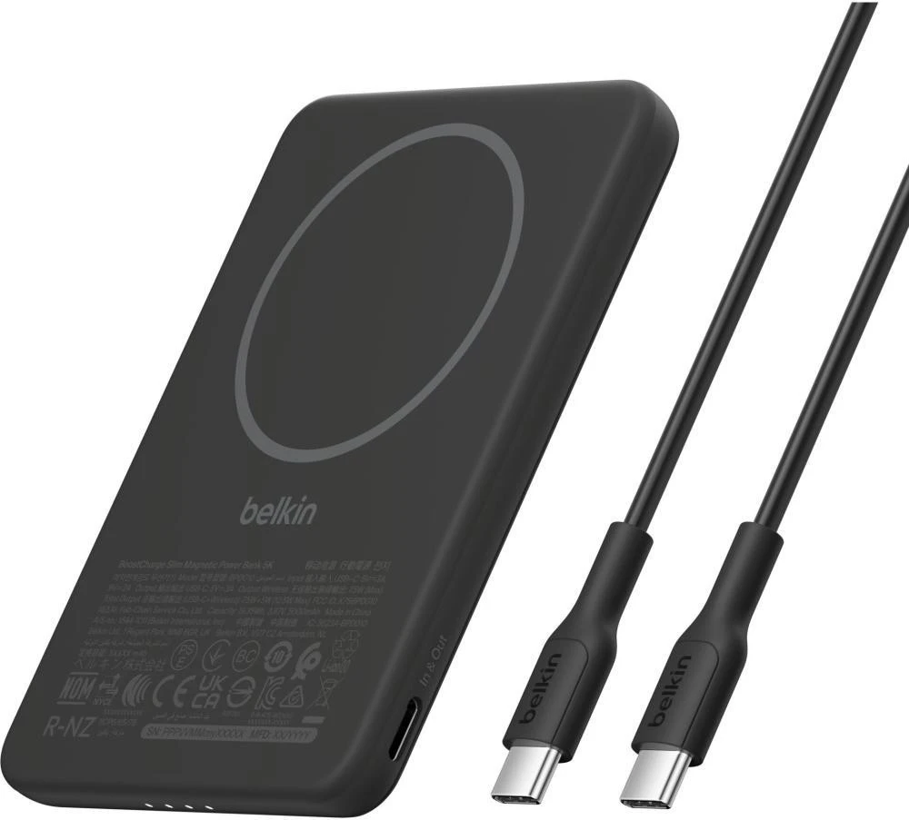 Мобильная батарея Belkin BoostCharge Slim Magnetic 5000mAh 15W Black (BPD010HQBK) (UA)