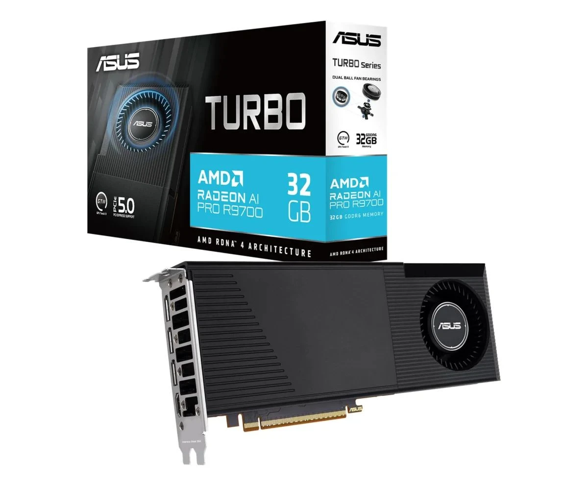 Відеокарта ASUS Radeon AI PRO R9700 Turbo 32GB GDDR6 (TURBO-AI-PRO-R9700-32G) EU