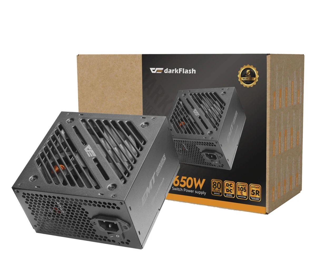 Блок живлення DarkFlash EMT650 650W 80 Plus Bronze (EMT650 Black) EU