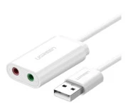 UGREEN US205 Zewnetrzna karta dzwiekowa USB 15cm whitela (6957303831432) EU