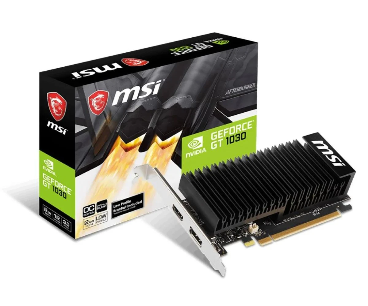 Видеокарта MSI GeForce GT 1030 2GHD4 LP OC 2GB DDR4 (GT 1030 2GHD4 LP OC) EU