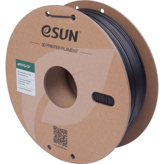 Пластик для 3D-принтера eSUN ePETG-CF 1,75mm 1kg BLACK (EPETG-CF-P175B1) (UA)