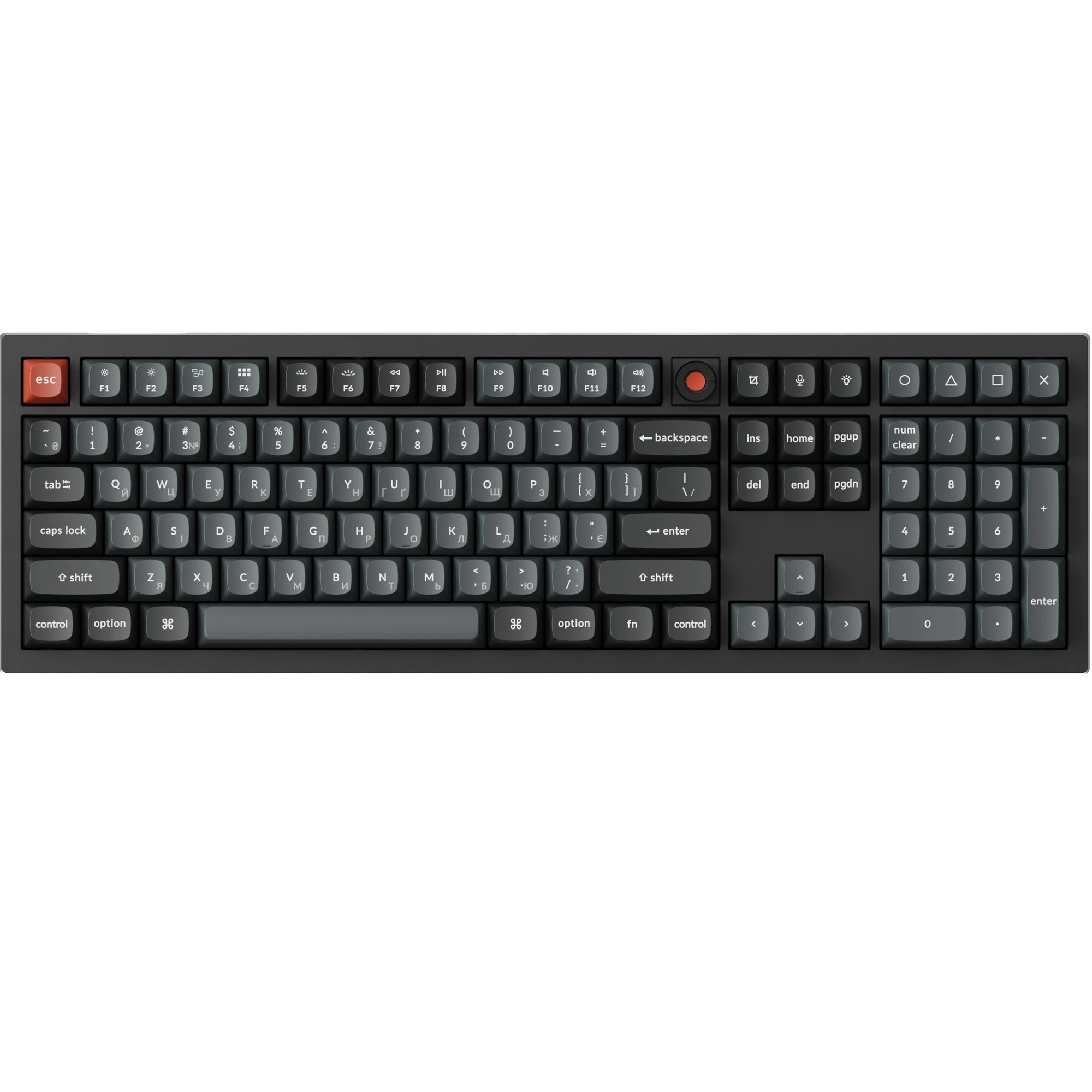 Клавіатура Keychron V6 8K Keychron Super Red Switch Black RGB (V6W-D1-UA) (UA)