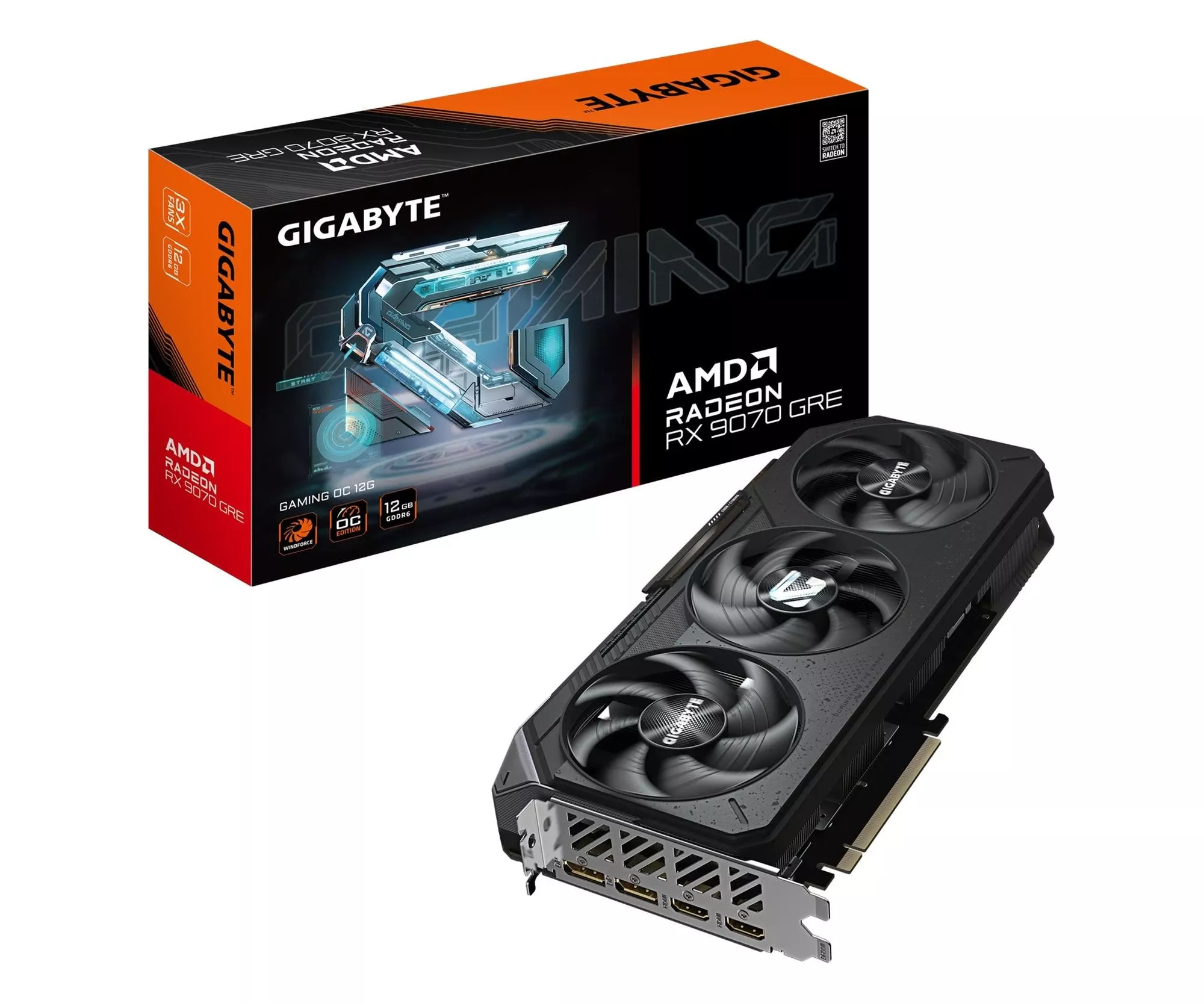 Видеокарта Gigabyte Radeon RX 9070 GRE GAMING OC 12GB GDDR6 (GV-R907GREGAMING OC-12GD) EU