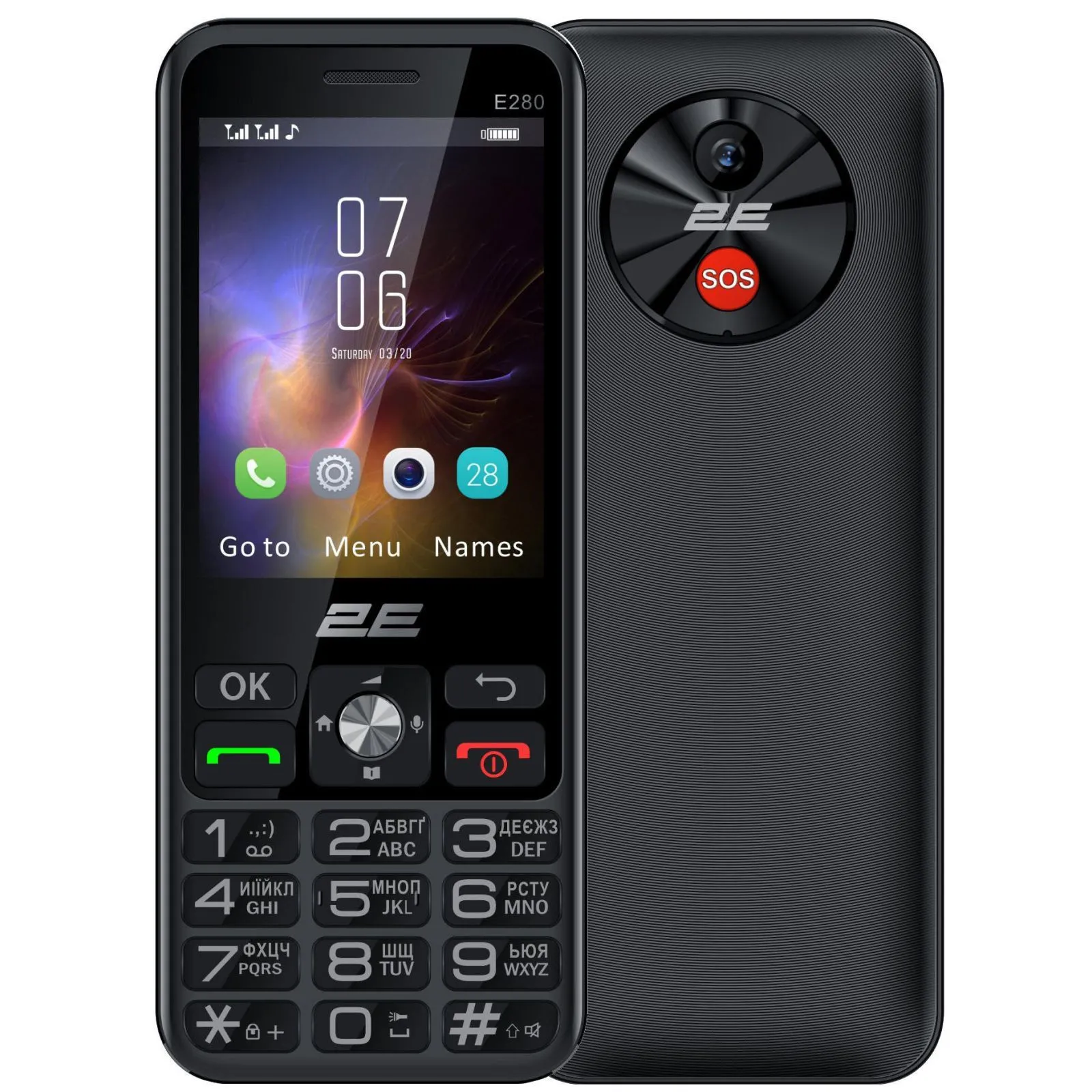Телефон 2E E280 2025 Black + Батарея (794300868957) (UA)