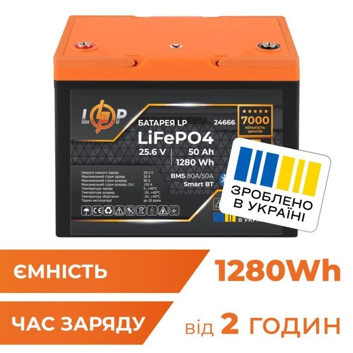 Батарея LiFePo4 LogicPower LiFePO4 25.6V - 50 Ah (24666) (UA)