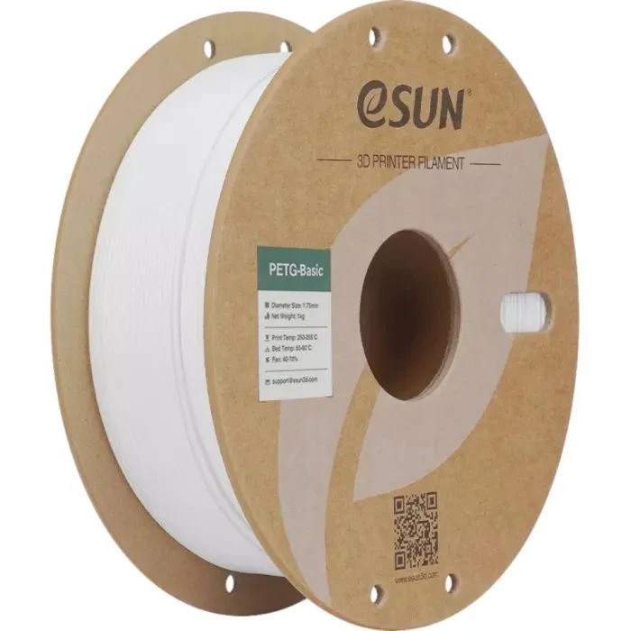 Пластик для 3D-принтера eSUN PETG 1,75mm, 1kg white (PETG-BASIC175W1P1) (UA)