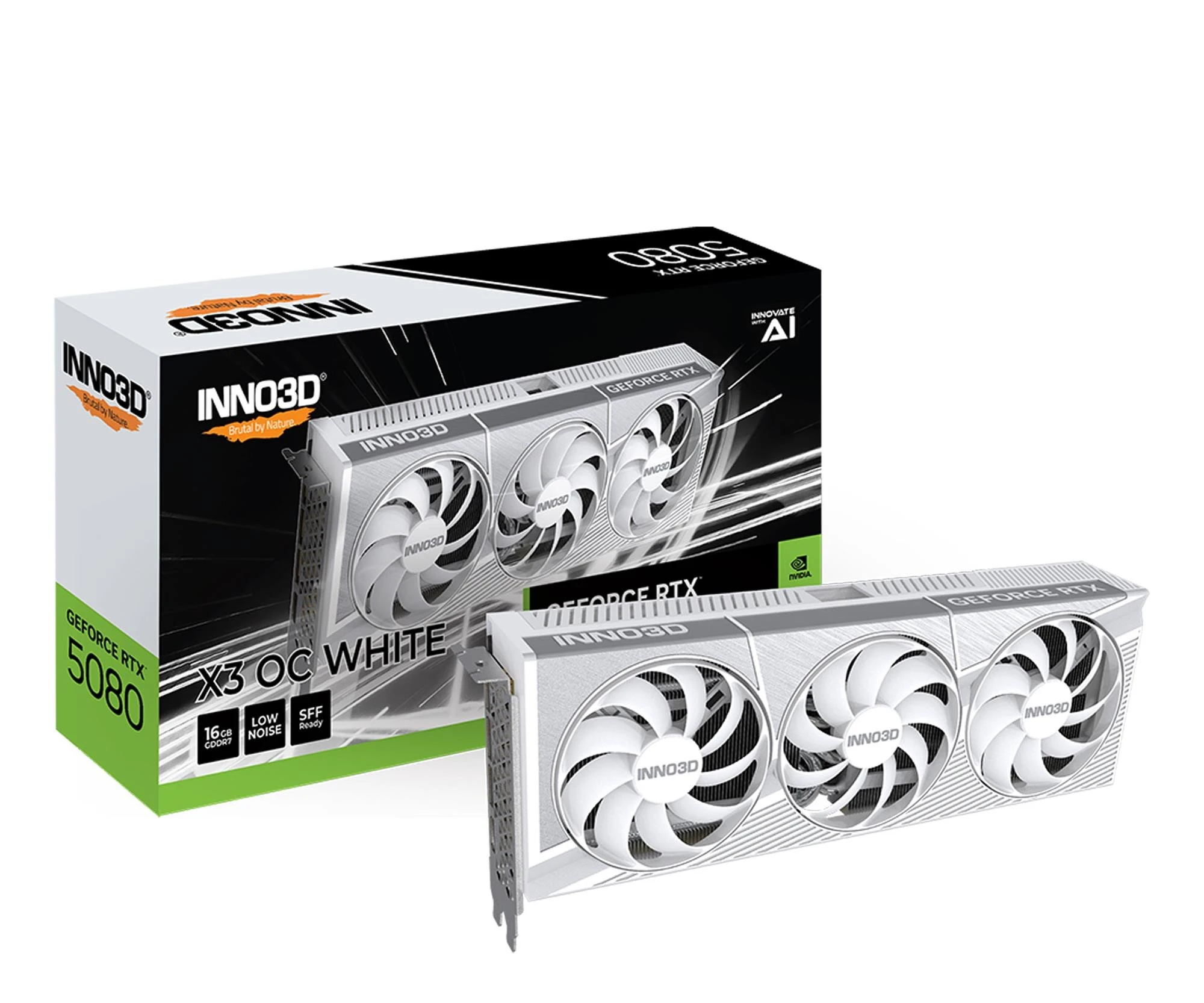 Відеокарта INNO3D GeForce RTX 5080 X3 OC WHITE 16GB GDDR7 DLSS4 (N50803-16D7X-17605211) EU