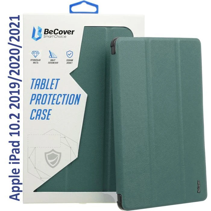 Чехол для планшета BeCover Tri Fold Hard Apple iPad 10.2 2019/2020/2021 Dark Green (709656) (709656) (UA)