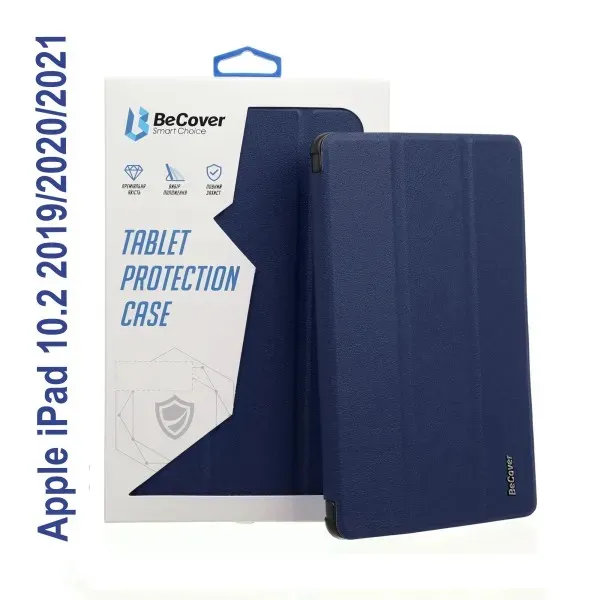 Чехол для планшета BeCover Tri Fold Soft TPU Silicone Apple iPad 10.2 2019/2020/2021 Deep Blue (706882) (UA)