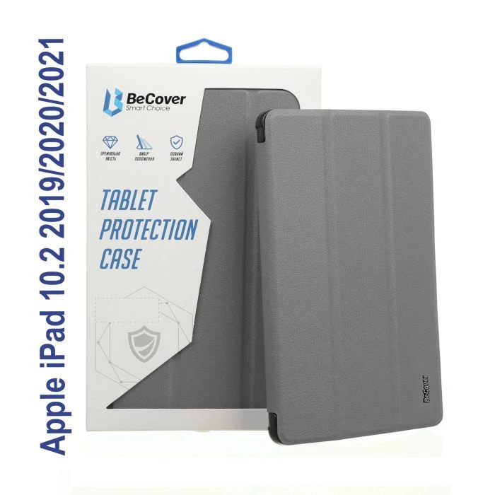 Чехол для планшета BeCover Tri Fold Soft TPU Silicone Apple iPad 10.2 2019/2020/2021 Gray (706885) (UA)