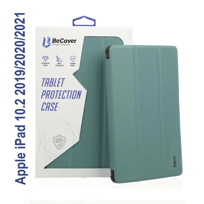 Чехол для планшета BeCover Tri Fold Soft TPU Silicone Apple iPad 10.2 2019/2020/2021 Green (706884) (UA)