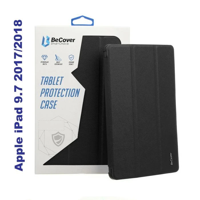 Чехол для планшета BeCover Tri Fold Soft TPU Silicone Apple iPad 9.7 2017/2018 A1822/A1823/A1893/A1954 Black (706875) (UA)