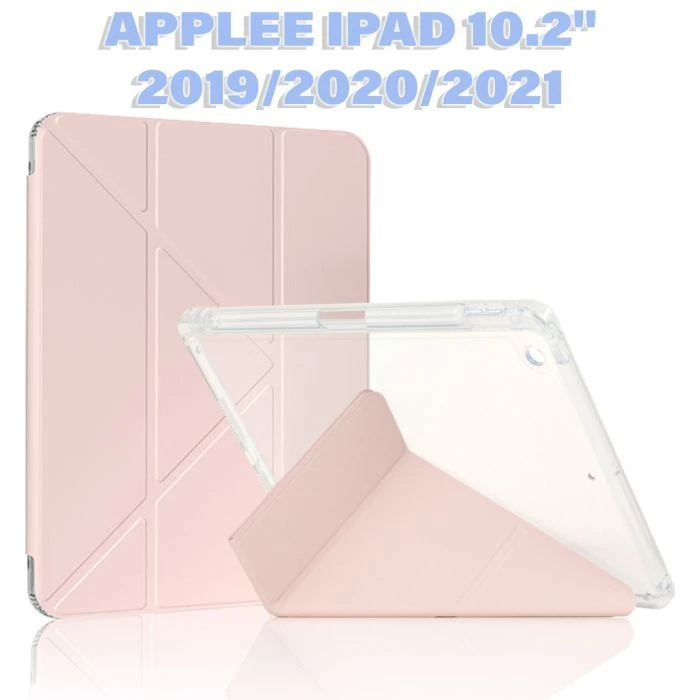 Чехол для планшета BeCover Ultra Slim Origami Transparent Apple Pencil Apple iPad 10.2 2019/2020/2021 Pink (711100) (UA)