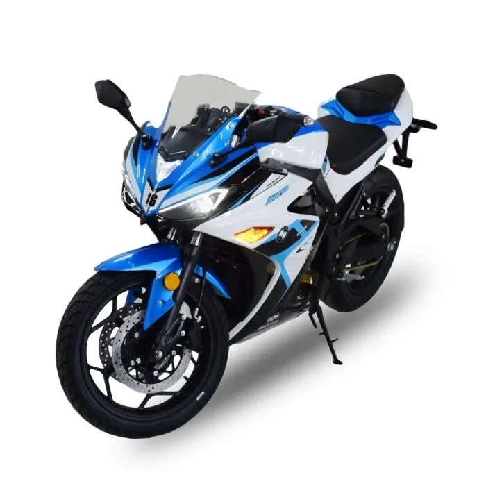 Електроскутер TV6 mid-drive FST 3000W 72V 60Ah білий та синій (291186) (UA)