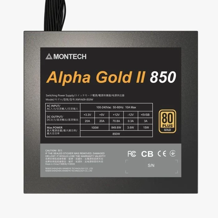 Блок питания MONTECH 850W (ALPHA GOLD II 850W) (UA)