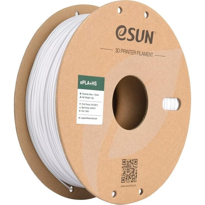 Пластик для 3D-принтера eSUN ePLA+HS, 1,75мм, 1кг, cold white (EPLA+HS-P175CW1) (UA)