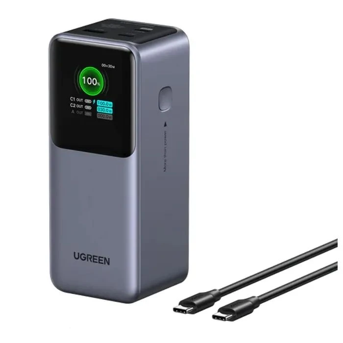 Мобильная батарея Батарея универсальная Ugreen 20000 mAh 130W Fast Charging Space gray (U_35524B) (UA)