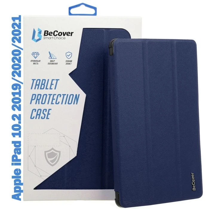 Чохол для планшета BeCover Tri Fold Soft TPU mount Apple Pencil Apple iPad 10.2 2019/2020/2021 Deep Blue (708456) (UA)