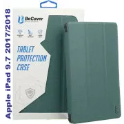 Чехол для планшета BeCover Tri Fold Soft TPU Silicone Apple iPad 9.7 2017/2018 A1822/A1823/A1893/A1954 Dark Green (711129) (UA)
