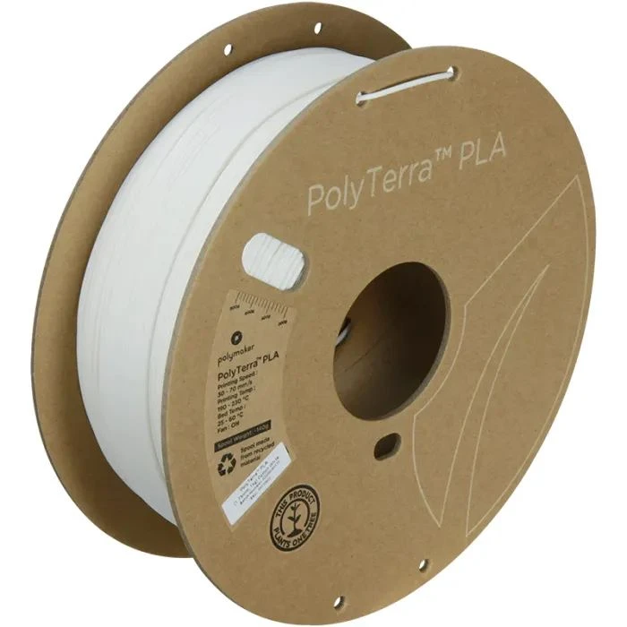 Пластик для 3D-принтера Polymaker PLA PolyTerra 1,75mm 1kg COTTON WHITE (PM70822) (UA)