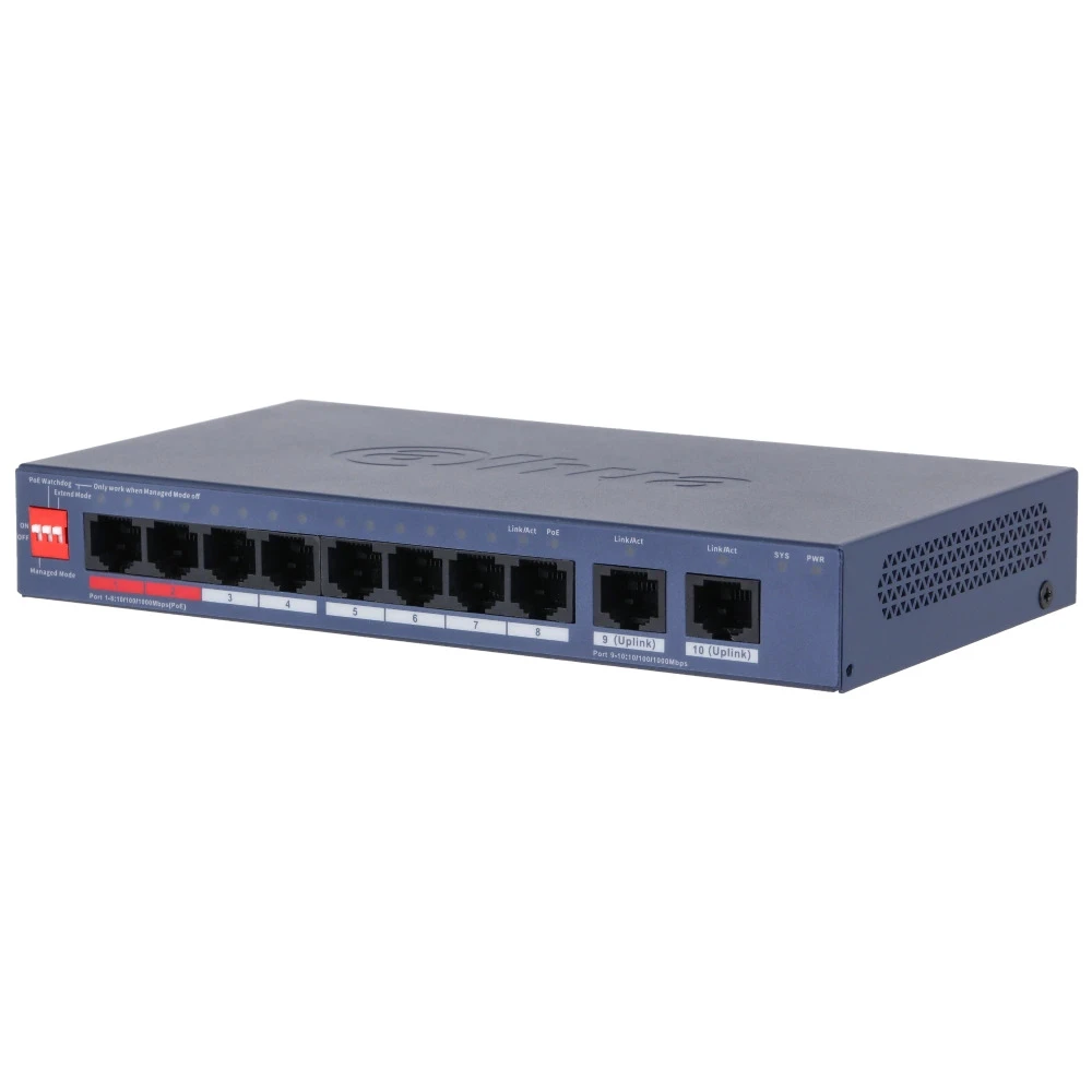 Комутатор Dahua DH-CS4010-8GT-110-V2 PoE (UA)