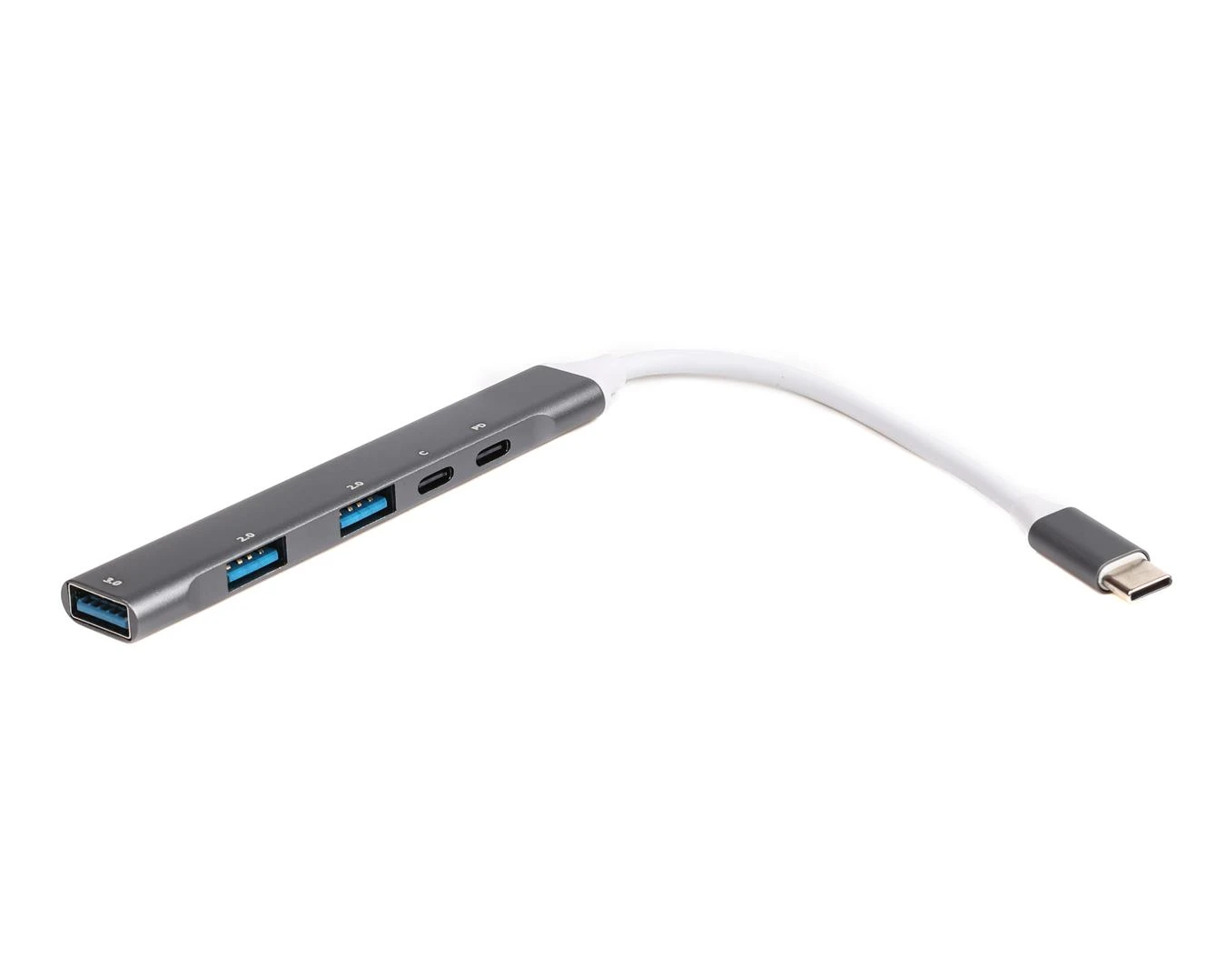 Maxxter 1xUSB-A 3.0, 2xUSB-A 2.0, 1xUSB-C (PD100W charging), 1хUSB-C Gray (HU3C-4P1PD-01) (UA)