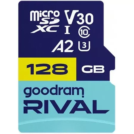 Карта памяти MicroSDXC 128GB UHS-I/U3 Class 10 Goodram + SD-adapter R170/W120MB/s + SD-adapter (GGSM2AA-1280R12) (UA)