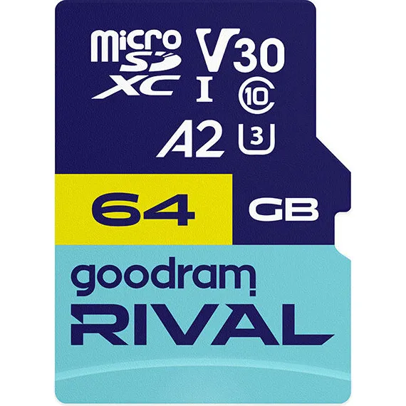 Карта пам'яті MicroSDXC 64GB UHS-I/U3 Class 10 Goodram + SD-adapter R170/W120MB/s + SD-adapter (GGSM2AA-0640R12) (UA)