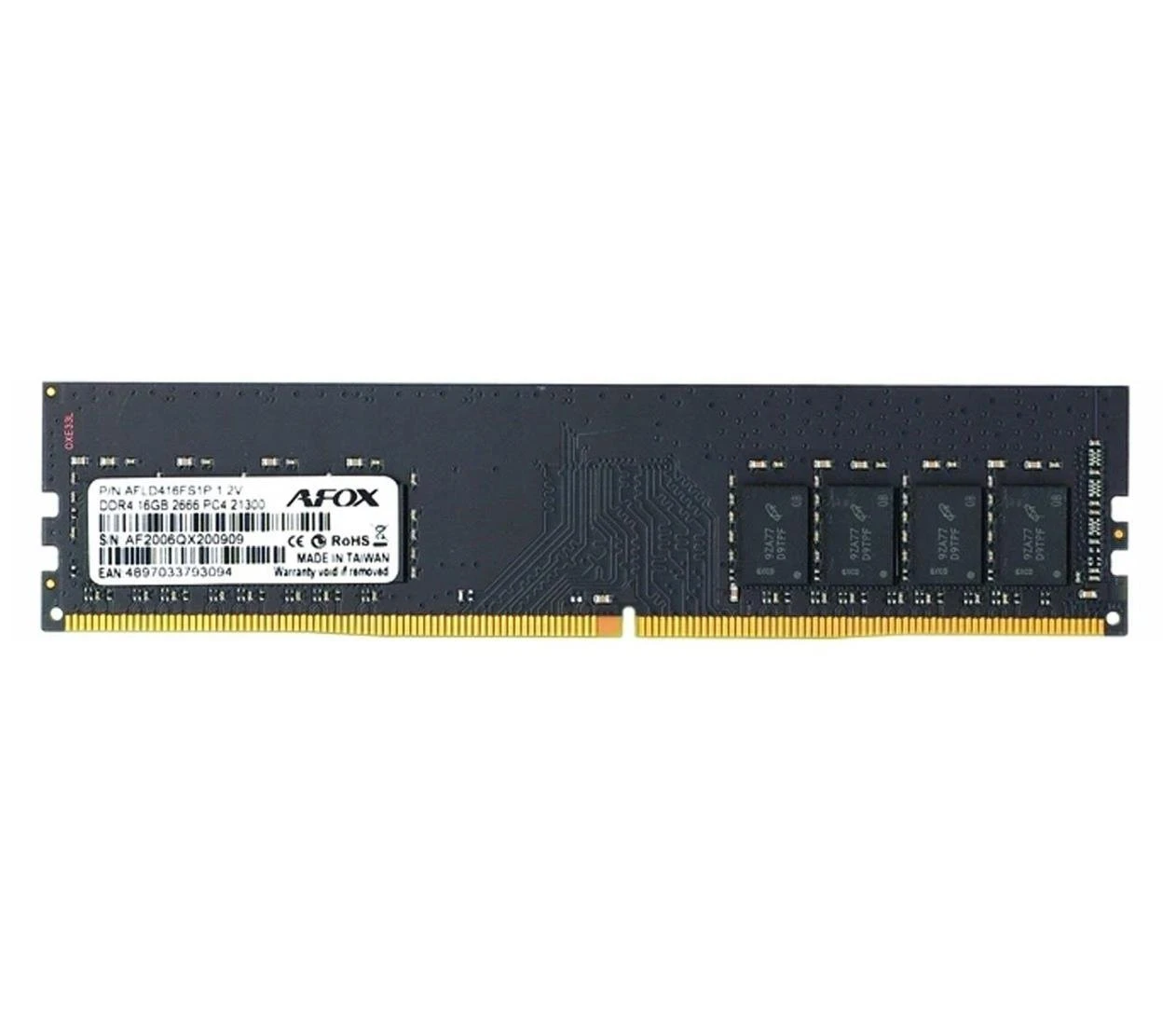 Оперативная память Afox 16GB (1x16GB) 2666MHz CL19 (AFLD416FS1P) EU