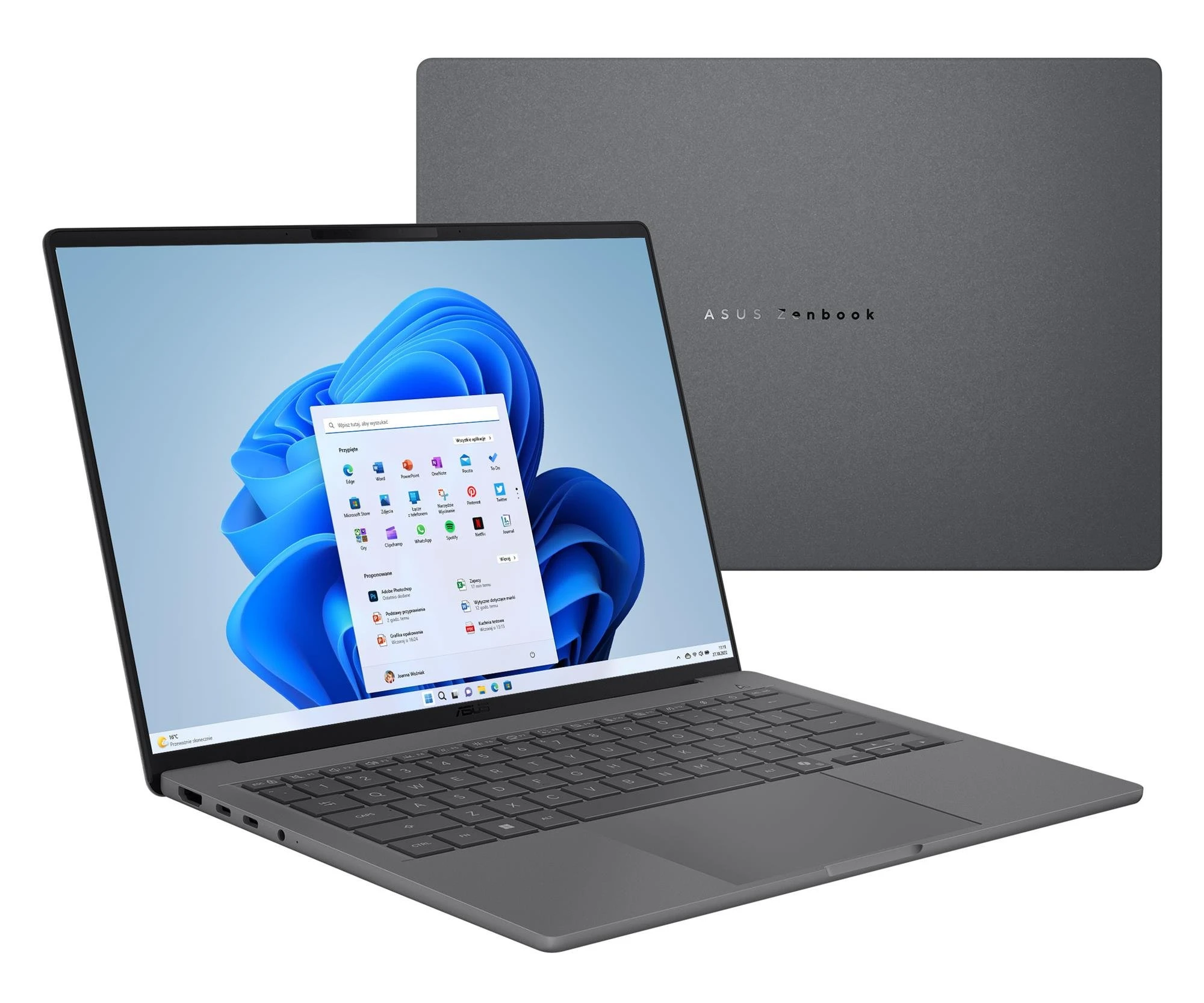 Ноутбук ASUS ZenBook A14 Snapdragon X2 Elite/16GB/512/Win11 OLED Gray (UX3407NA-QD174W)
