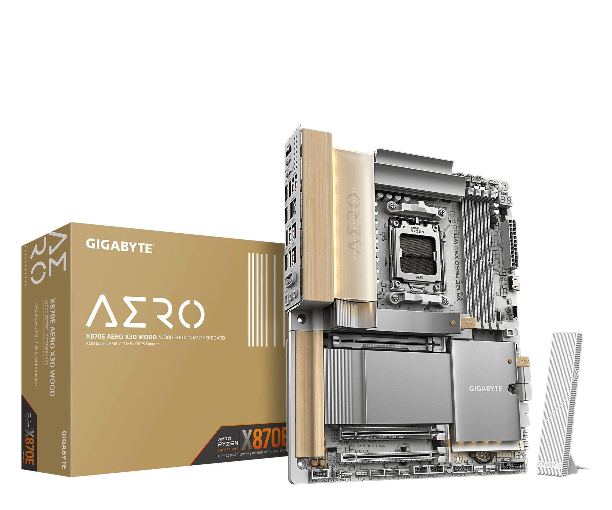 Материнская плата Gigabyte X870E AERO X WOOD EU