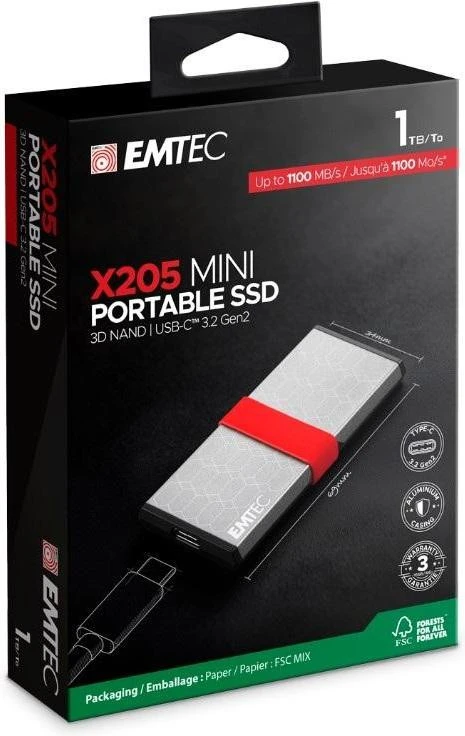 SSD диск Emtec X205 mini 1 TB (ECSSD1TX205)