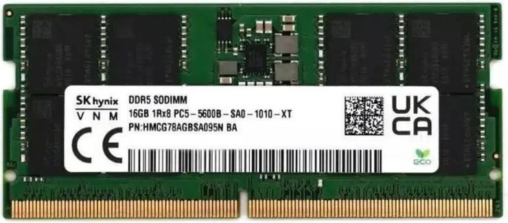 Оперативная память SK hynix 16 GB SO-DIMM DDR5 5600 MHz (HMCG78AGBSA095N)