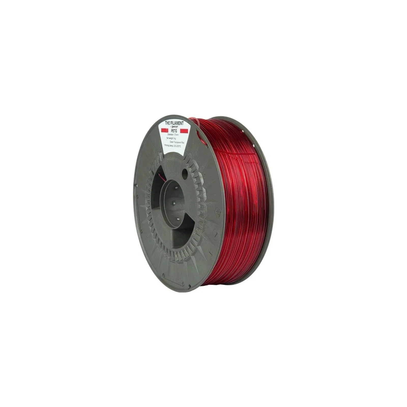 Пластик для 3D-принтера The Filament PETG 1.75mm TRANSPARENT RED 1kg (TF-24028) (UA)