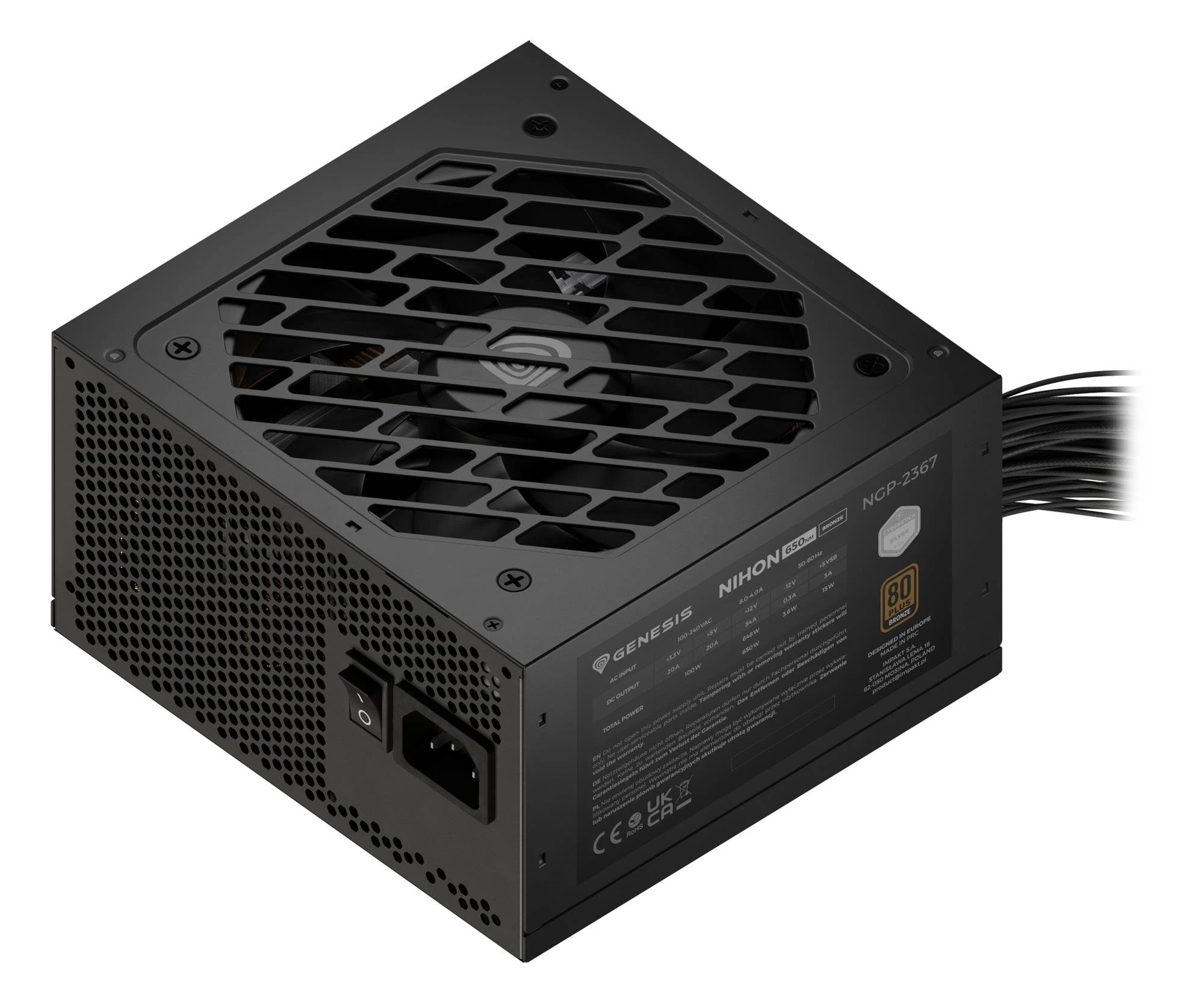 Блок живлення Genesis GENESIS NIHON 650NM Black 650W 80+ BRONZE ATX 3.1 (NGP-2367) EU