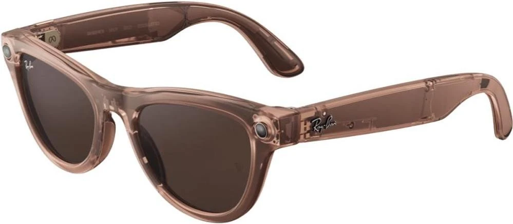 Смарт-очки Ray-Ban Meta Skyler Gen2 Standard Shiny Transp.Peach Frame/Clear to Brown Transit.Lenses (RW4014 6778M4 52-20)
