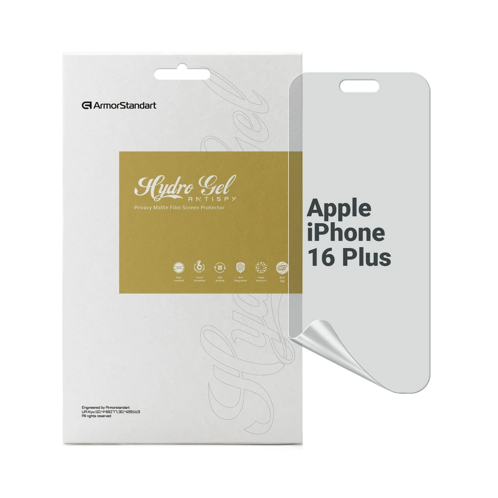 Плівка захисна Armorstandart Anti-spy Apple iPhone 16 Plus (ARM80746) (UA)